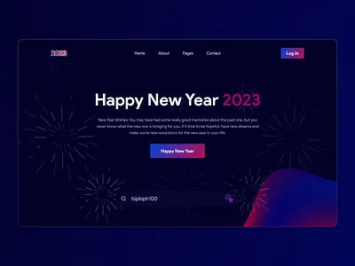 Happy New Year 2023 Web UI Design Website bitcoin figma happy new year illustration landing page motion graphics nft design sass design ui design ux design website