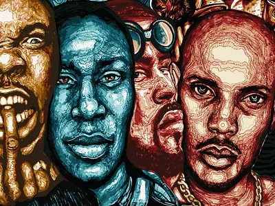 History of Rap - Part 6 90s rap big pun design digital art digital illustration digital painting dmx illustration music portrait rap rap art rap music