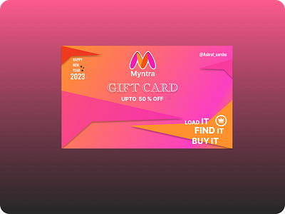MYNTRA HAPPY NEW YEAR DEMO GIFT CARD 2023 branding design logo ui ui designer uidesign uiux userexperience userinterface ux