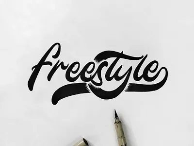 FREESTYLE LETTERING branding classic customlogo customtype design designlogo graphic design handlettering letteringtype logo typography