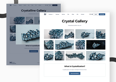 MetaMetals - Crystal Gallery crypto design landingpage nft uidesign uiux web3 webdesign weblanding