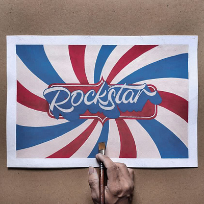 RETRO ROCKSTAR LETTERING 90s art branding calligraphy classic design graphic design handmade letteringtype logo logoposter logotype retro script signpainter typography vector vintage