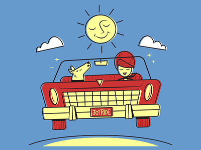 Joy Ride car drive illustraion illustration illustration art illustration digital illustrations joyride midcenturymodern minimalist retro seattle