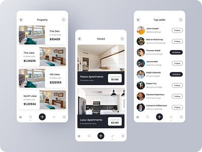 Real estate app design app black style house interior app minimal app mobile mobile app muntasir ruhul product design property app design property selling app real estate agency trendy ui ui ux design