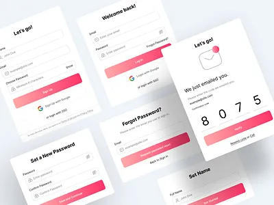 Registration, login, forgot process create account figma form free ui kit log in login multistep onboarding saas sign up signup split screen ui ui design ui kit user flow user interface user onboarding ux ux design