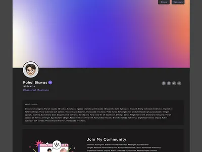 Artist' Profile Showcase (1/4) design figma ui