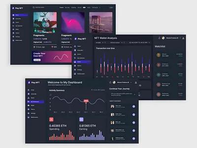 Play NFT app design typography ui ux web