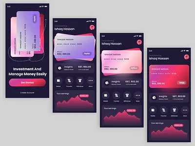Wallet App app branding design typography ui ux
