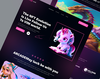 NFT Landing Page 3d animation branding clean cryptocurrency ecommerce finance freelancer bank account graphic design homepage illustration investment kitty uix landing landing page design nft landing page design. symbol ui ux vector website