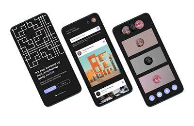 Gradient Black and White Social Media Contacts App app black and white branding bw design graphic design illustration logo mob mobile ui
