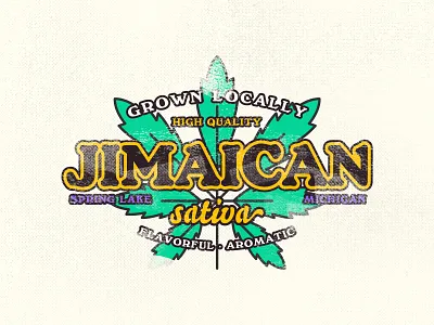 Jimaican Cannabis Logo 420 branding cannabis derek mohr grand rapids indica jamaican jim leaf logo mary jane michigan reefer sativa spring lake typography weed
