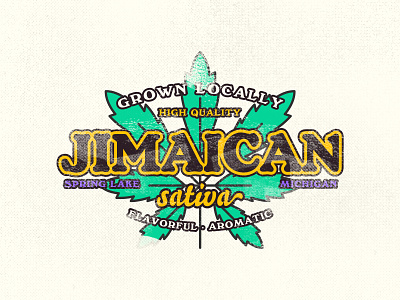 Jimaican Cannabis Logo 420 branding cannabis derek mohr grand rapids indica jamaican jim leaf logo mary jane michigan reefer sativa spring lake typography weed