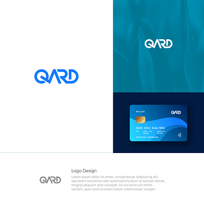 QARD Letter mark Logo Design branding card design illustration initial letter logo master card minimal qard letter mark logo design visa