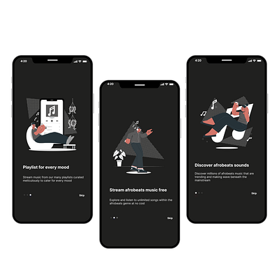 Afrobeats Onboarding app app interface application interface figma figma design ui user interface