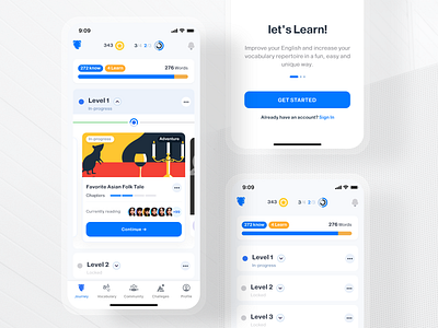 iStoria - English Learning App app app design education english language learn learning levels mobile stories story tests ui uidesign vocabulary words
