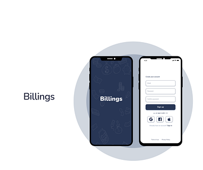 Billings app interface ui user interface