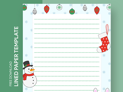 Christmas Holiday Lined Paper Free Google Docs Template christmas doc docs document google handwriting holiday holidays letter lined notepaper paper print printing stationery template templates vacation writing xmas