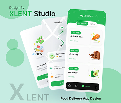 Food Delivery - Mobile App design animation branding design graphic design logo ui uiux ux vector