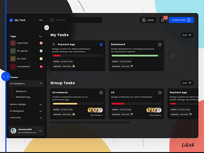 My Tasks Dashboard UI Design 3d appdesign booking daily dailytask dashboard design task ui uidashboard ux website