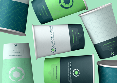 CRÉDIT SOLUTION BRANDING CUP agency brand branding cup design identity illustration logo logo design luxe mockup new