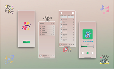 Music Player App Ui Design app ui desing design mobile apps music app ui music player app ui ui ui desing uxui