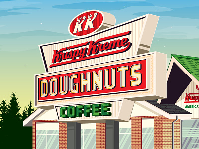 Krispy Kreme doughnuts illustration illustrator krispy kreme logo signs the creative pain type typography vector