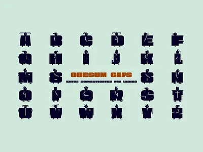 Obesum Caps Font alternates bitcoin branding characters design display geometric illustration latin extended a logo open type features posters rounded sans serif small caps thick typography