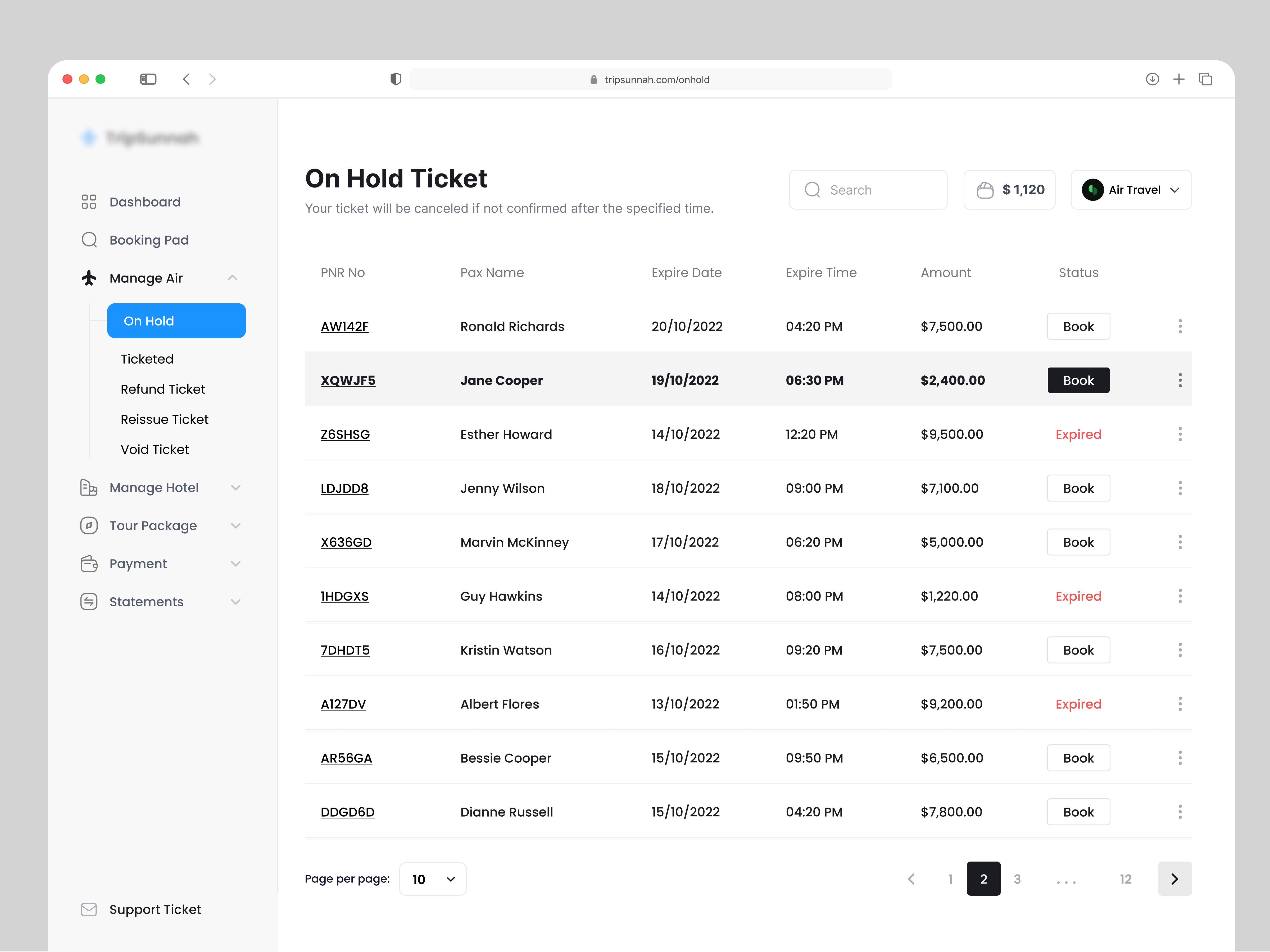 On Hold Ticket - Flight Booking b2b air air ticket b2b b2c booking booking web crm dashboard dashboard ui design flight booking minimal on hold online booking plane responsive ticket ticket booking uiux web app