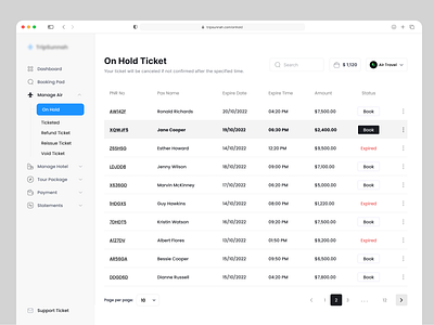 On Hold Ticket - Flight Booking b2b air air ticket b2b b2c booking booking web crm dashboard dashboard ui design flight booking minimal on hold online booking plane responsive ticket ticket booking uiux web app