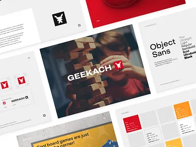 Geekach - Branding design for board games store brand identity branding branding design clean graphic design logo logo design logobook merch design minimal visual identity