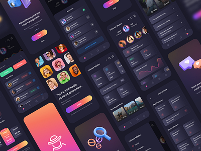 Follower Master UI app design follower instagram ui unfollower ux