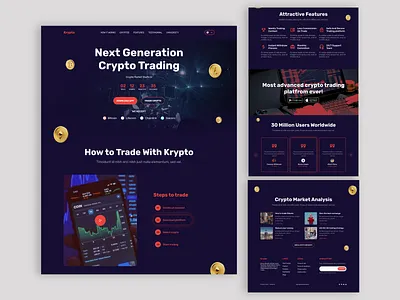 Krypto-Landing Page app branding design typography ui ux web