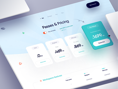 Passes & Pricing Page :: Real Project 3d app design graphic design landing landing design lightmood mobile app pricing responsive ui ux web web design website design