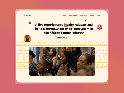 The Pan African Beauty Summit Landing concept design ui