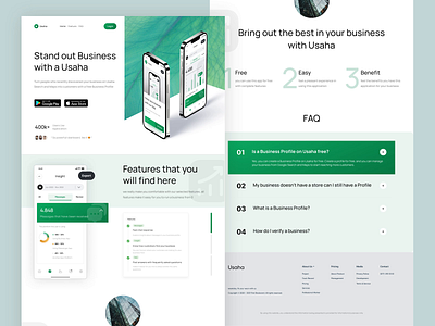 Usaha - Business Management Landing Page Animation analytic animation branding business chart clean graphic design insight landing page management minimalist modern motion graphics profile testimonial ui uiux user interface web deesign website