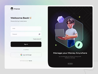 Login page 3d creat account design form illustration log in login login page minimal design minimal ui onboarding sign in sign up signin signup ui ui design uiux user interface web ui