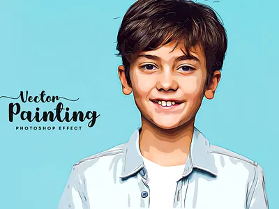 Vector Painting Photoshop Effect art banner inspirations design digital art drawing facebook ads illustration painting photoshop action portrait art social media banner vector