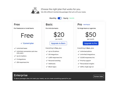 Pricing Page application dashboard idesignuix membership oğuzhan özcan pricing page saas ui ui design upgrade user experience user interface web design web page