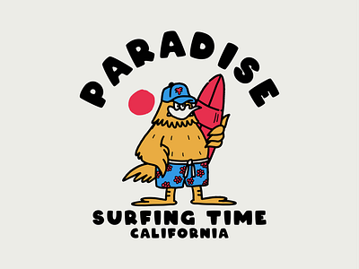 Paradise Cartoon Illustration apparel beach branding cartoon character clothing design graphic design illustration logo ocean paradise sign surf symbol tropical tshirt vintage wave