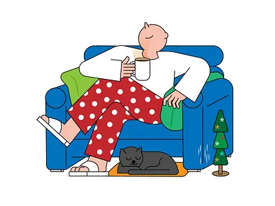 HOLIDAY coffee design illustration people