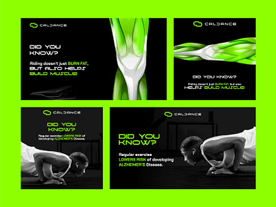 Social media design for web3 fitness brand - CalDance.... colourful cool design crypto design did you know fitness graphic design green instagram design post post design set social media sport twitter design web3