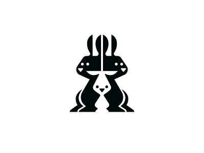 Three rabbits brand branding bunny design elegant family hare illustration logo logotype mark minimalism minimalistic modern negative negative space negativespace rabbit sign space
