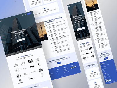 Built In - Construction Company Responsive Landing Page building construction design desktop landing page mobile responsive tablet ui user interface web design website