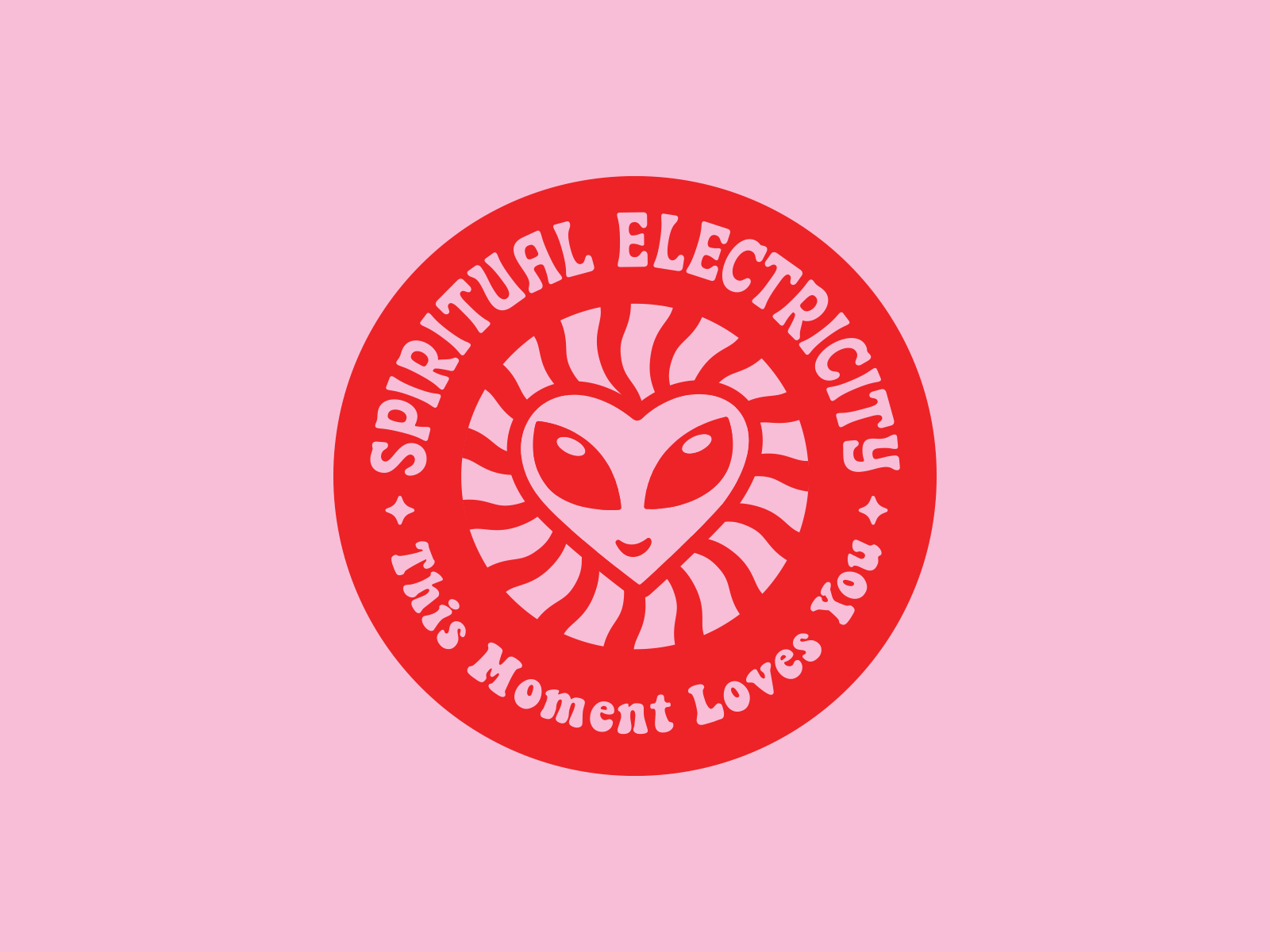 Spiritual Electricity alien badge branding graphic design heart hippie logo logo design meditation psychedelic retro vintage yoga yoga teacher