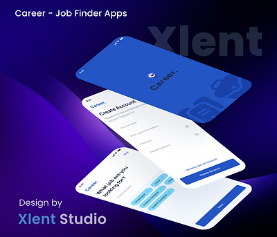 Career Job Finder - Mobile App Design animation design graphic design illustration logo ui uiux ux vector