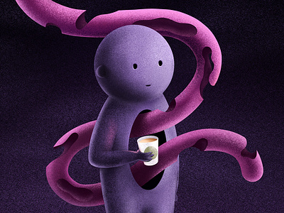 Pink feelings 2d character character design cute genderless human illustration men pink procreate purple surreal surrealism