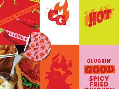 Cluckin Good Chicken Fried Chicken Brand Packaging Icons #2 3d art artwork branding chicken chicken icon design digital art digital illustration fast food food fried chicken graphic design hot illustration logo packaging spicy ui vector