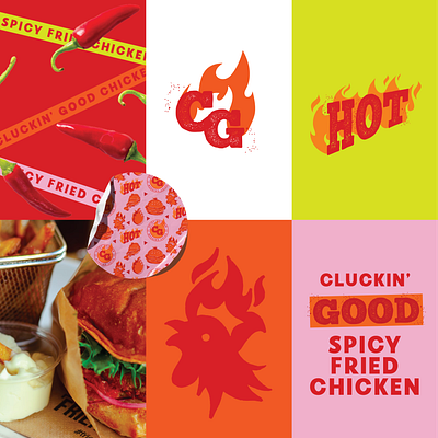 Cluckin Good Chicken Fried Chicken Brand Packaging Icons #2 3d art artwork branding chicken chicken icon design digital art digital illustration fast food food fried chicken graphic design hot illustration logo packaging spicy ui vector