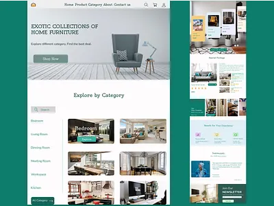 Furniture retail landing page design graphic design logo ui ux