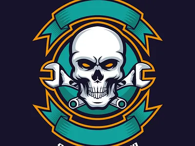 Streetbike skull logo biker branding design illustration logo mascot motorbike skull street